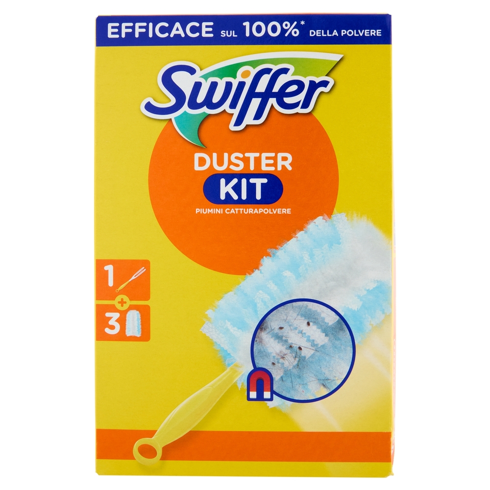 Swiffer Duster Kit Cattura Polvere (1 Manico + 3 Piumini per spolverare)